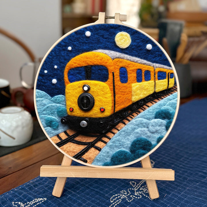 Night Train Wool Needle Felting Painting Kit