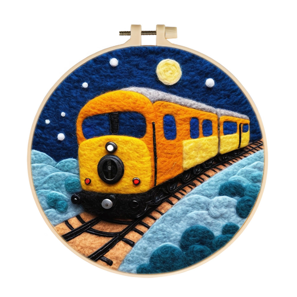 Night Train Wool Needle Felting Painting Kit