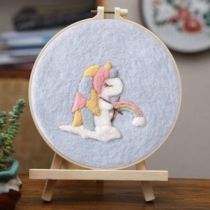 Unicorn and Rainbow Wool Needle Felting Painting Kit