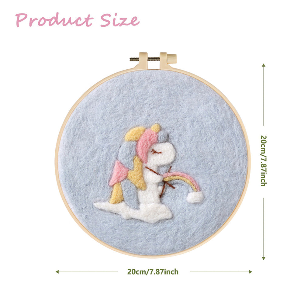 Unicorn and Rainbow Wool Needle Felting Painting Kit