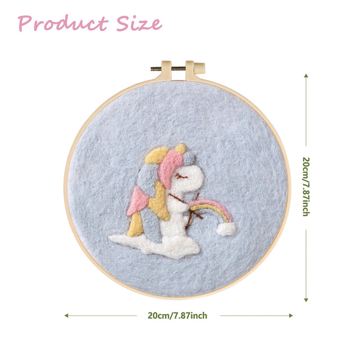 Unicorn and Rainbow Wool Needle Felting Painting Kit