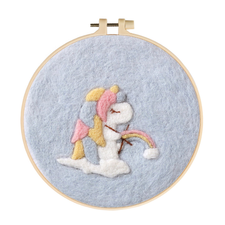 Unicorn and Rainbow Wool Needle Felting Painting Kit