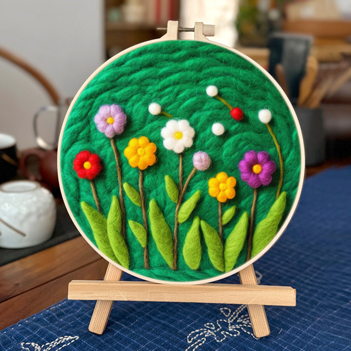 Spring Flowers Wool Needle Felting Painting Kit