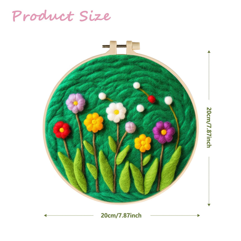 Spring Flowers Wool Needle Felting Painting Kit