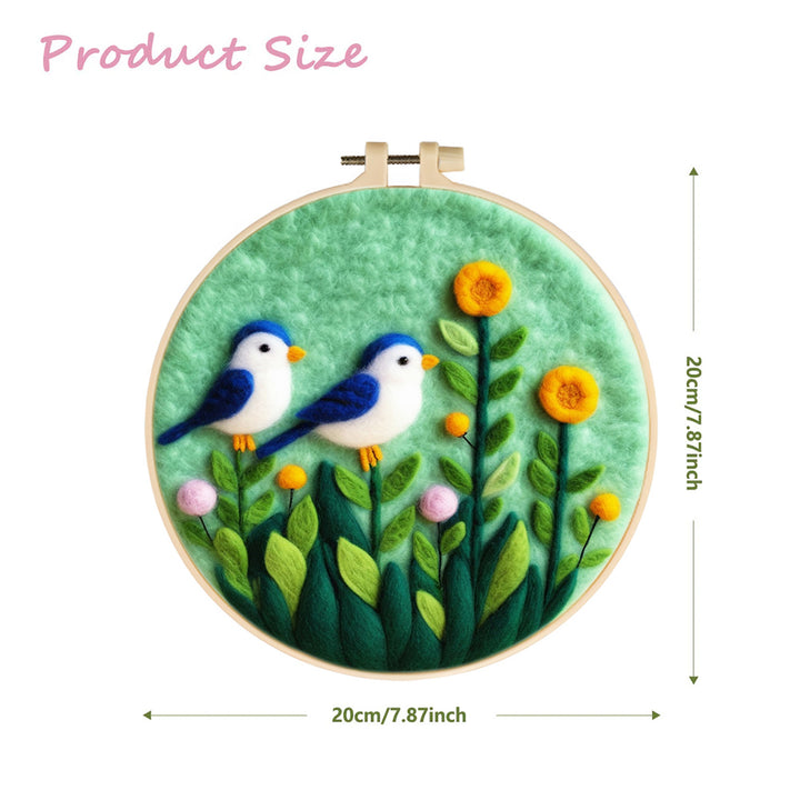 Soft Spring Floral and Bird Wool Needle Felting Painting Kit