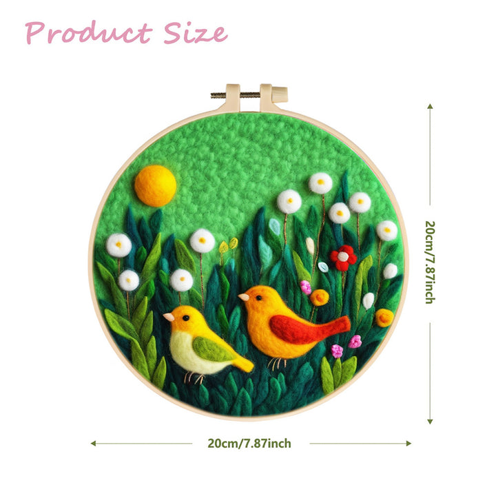 Chicks in a Dandelion Grove Wool Needle Felting Painting Kit