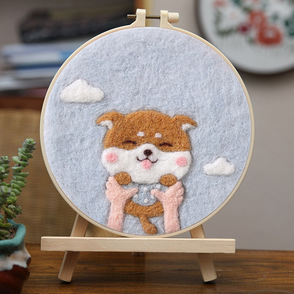 Happy Shiba Inu Wool Needle Felting Painting Kit