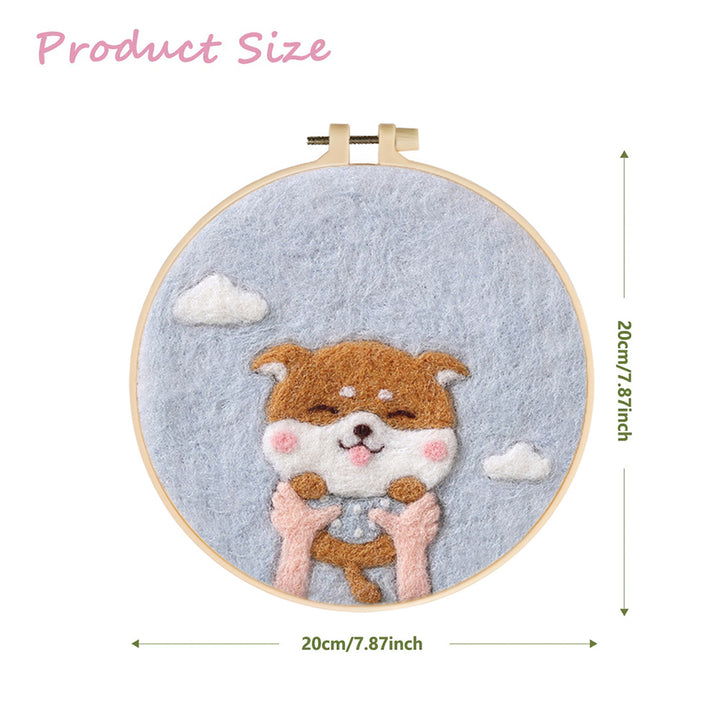 Happy Shiba Inu Wool Needle Felting Painting Kit
