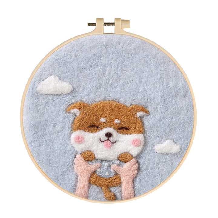 Happy Shiba Inu Wool Needle Felting Painting Kit