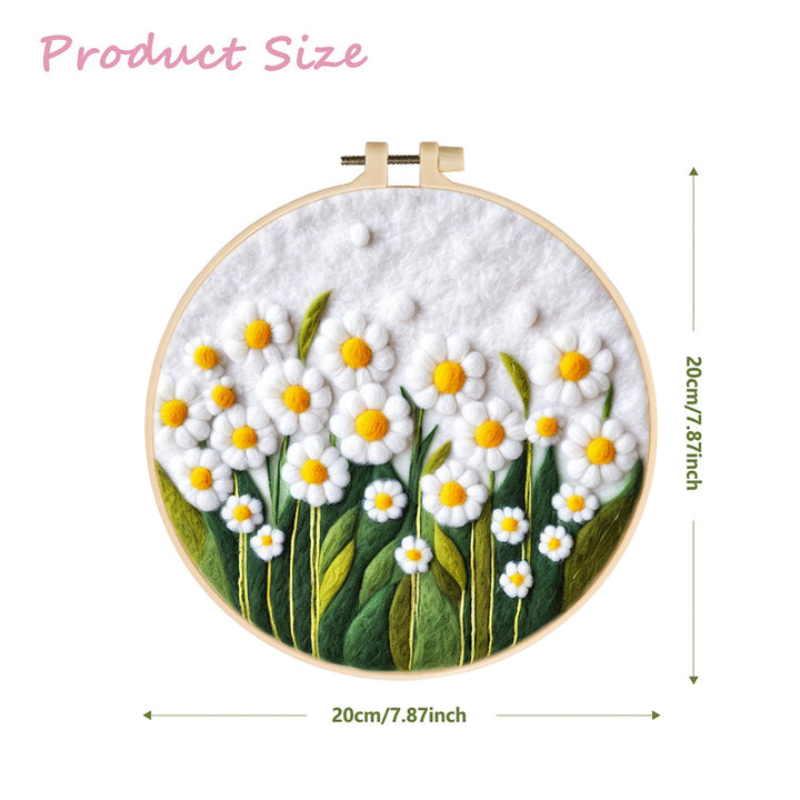 Daisies in a Blooming Meadow Wool Needle Felting Painting Kit