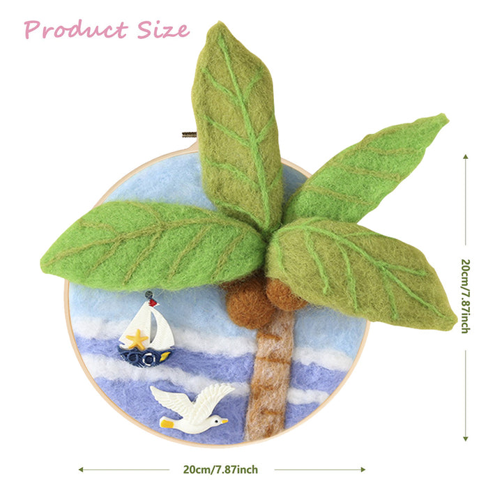 Giant Coconut Tree by the Sea Wool Needle Felting Painting Kit