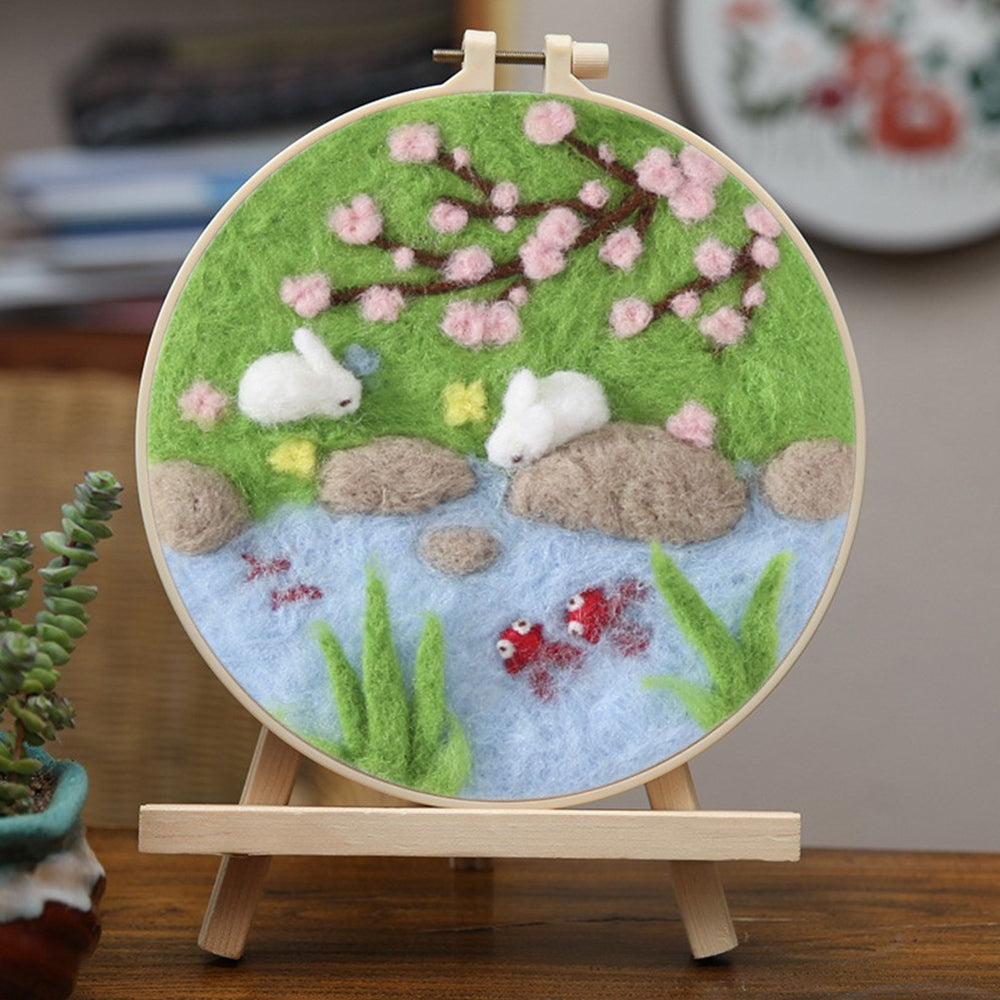 Meadow and Stream Wool Needle Felting Painting Kit