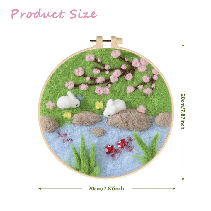 Meadow and Stream Wool Needle Felting Painting Kit