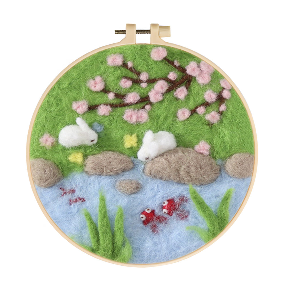 Meadow and Stream Wool Needle Felting Painting Kit