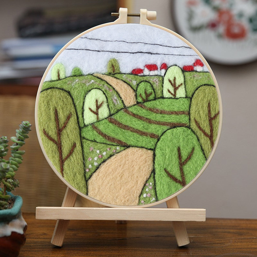 Summer Fields and Trees Wool Needle Felting Painting Kit