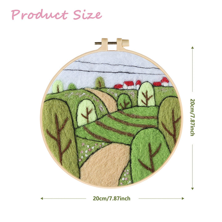 Summer Fields and Trees Wool Needle Felting Painting Kit