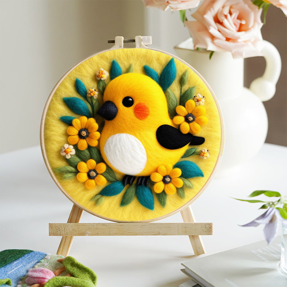Yellow Bird Wool Needle Felting Painting Kit