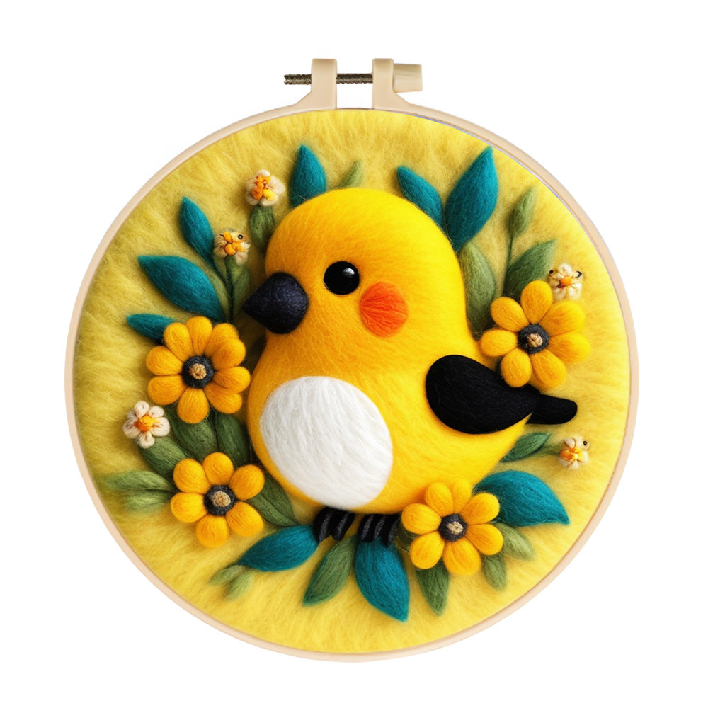 Yellow Bird Wool Needle Felting Painting Kit