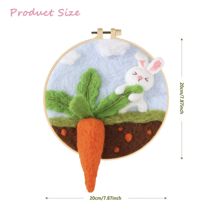 The Rabbit Pulled out a Carrot Wool Needle Felting Painting Kit