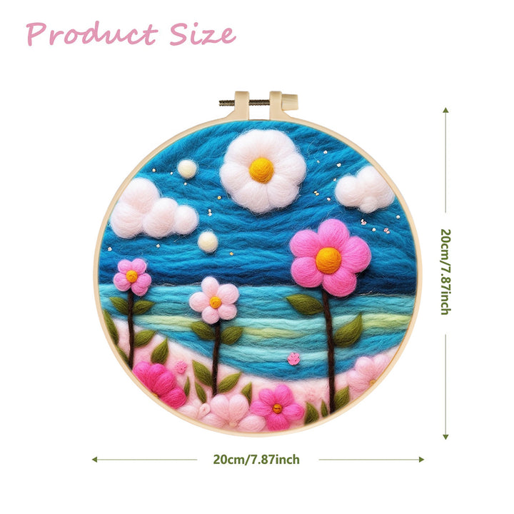 Beautiful Flowers by the Sea Wool Needle Felting Painting Kit
