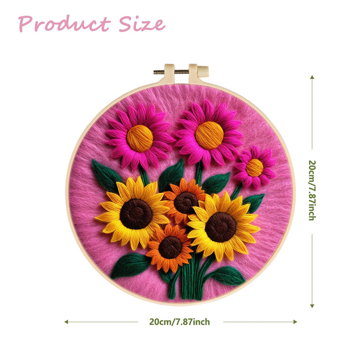Vibrant Sunflowers Wool Needle Felting Painting Kit