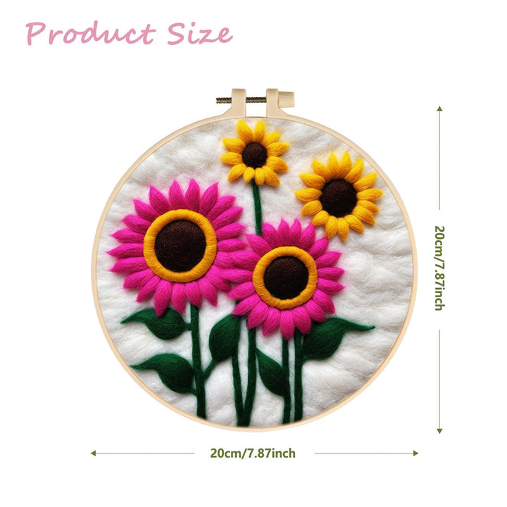 Sunflower In Full Bloom Wool Needle Felting Painting Kit