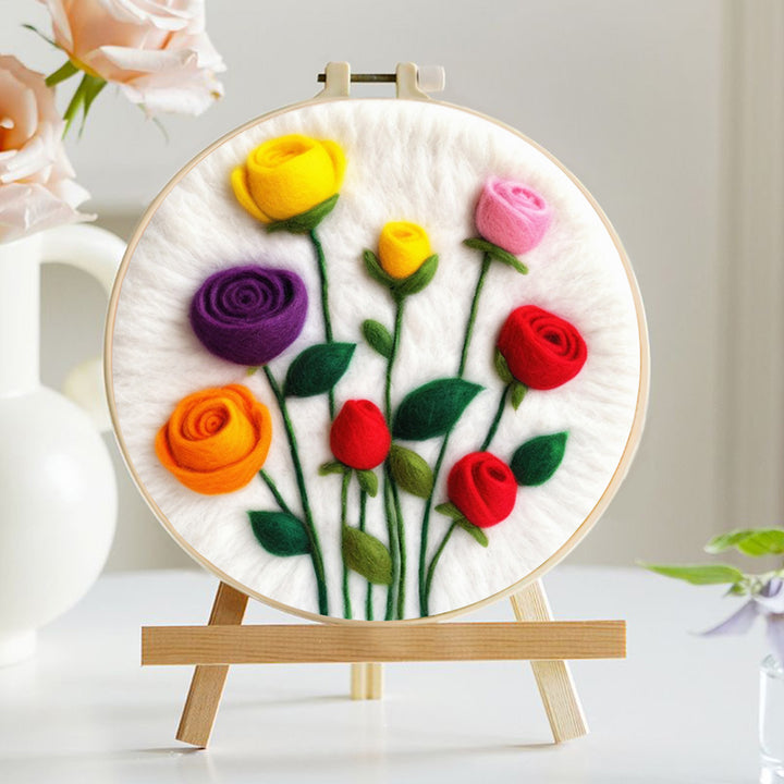 Color Tulips Wool Needle Felting Painting Kit