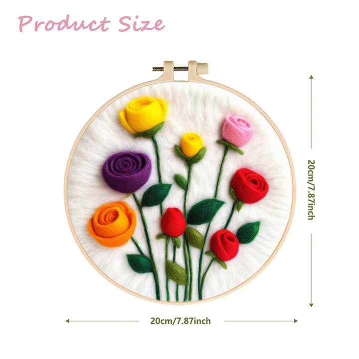 Color Tulips Wool Needle Felting Painting Kit