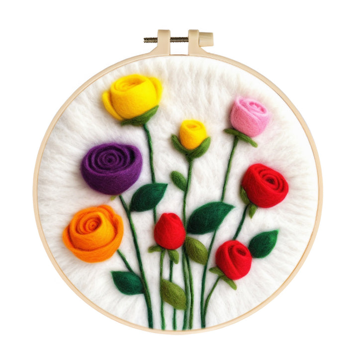 Color Tulips Wool Needle Felting Painting Kit