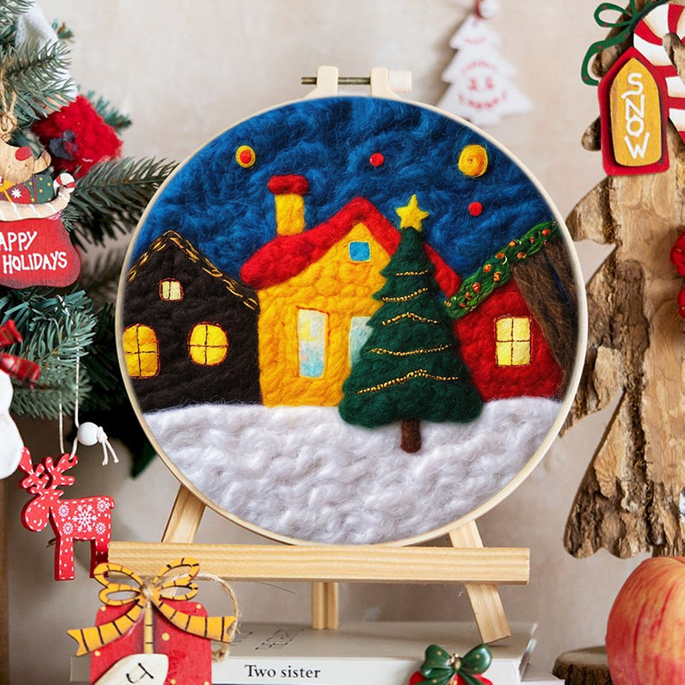 Christmas Town Wool Needle Felting Painting Kit