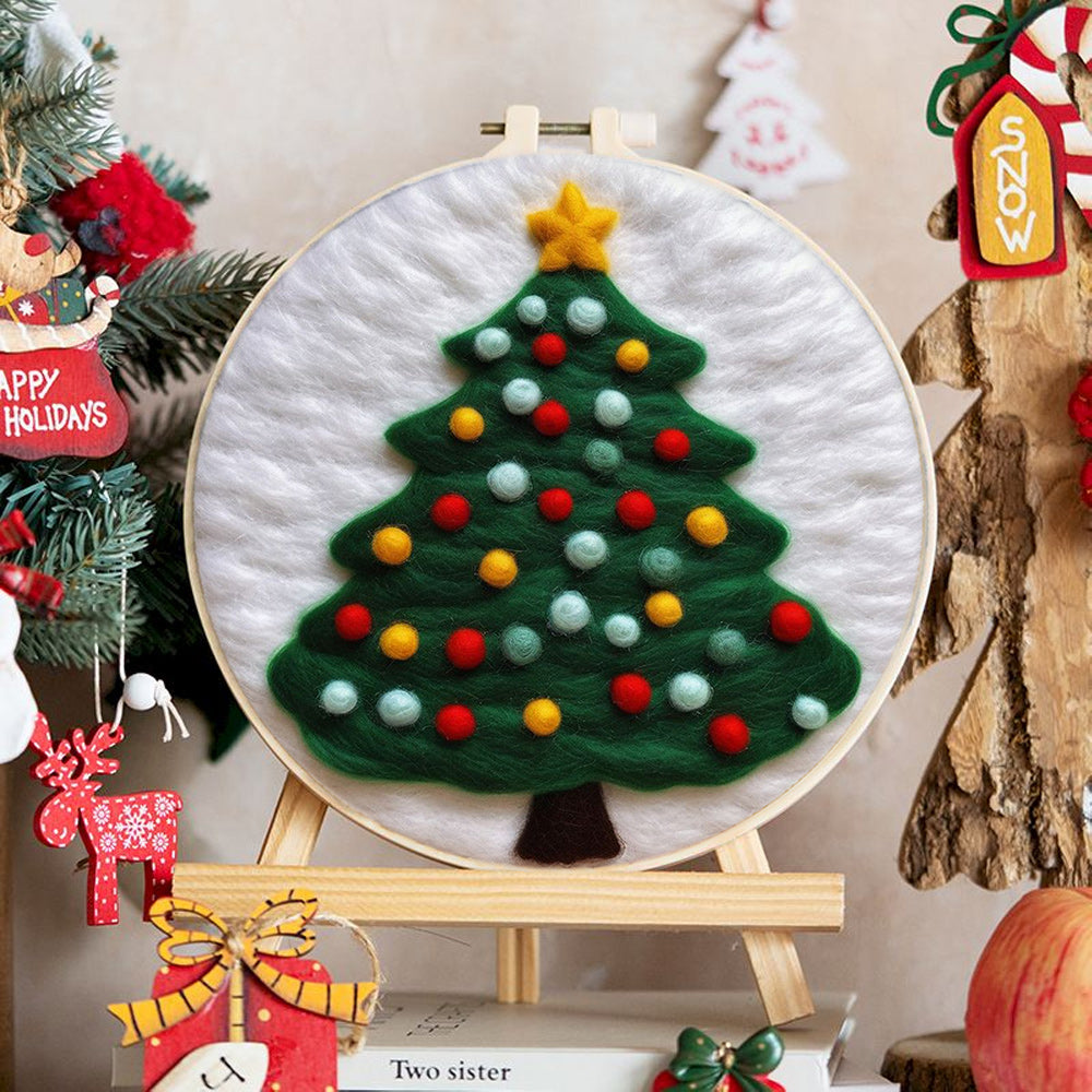 Christmas Tree with Ornaments Wool Needle Felting Painting Kit