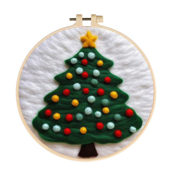 Christmas Tree with Ornaments Wool Needle Felting Painting Kit