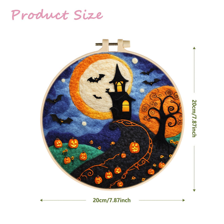 Halloween Winding Path to Castle Wool Needle Felting Painting Kit