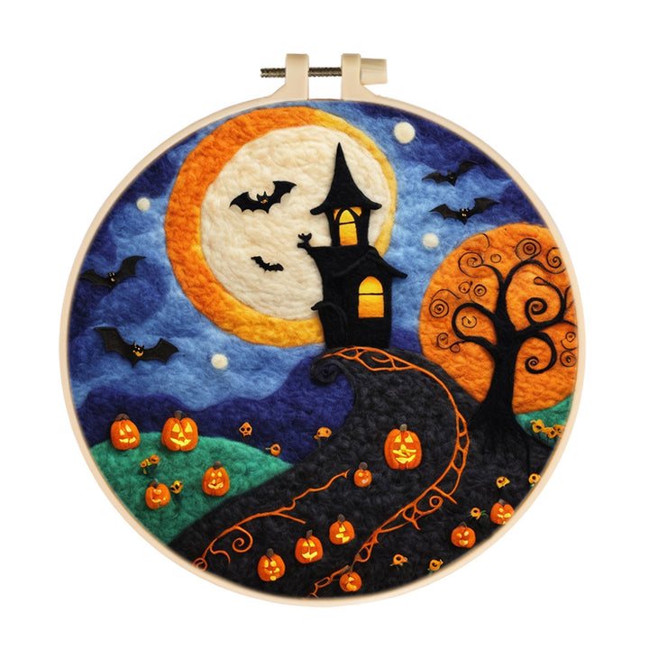 Halloween Winding Path to Castle Wool Needle Felting Painting Kit