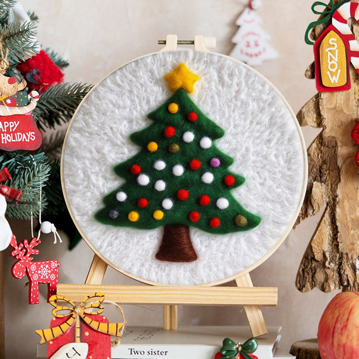 Colorful Ornament Tree Wool Needle Felting Painting Kit