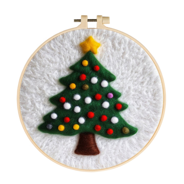 Colorful Ornament Tree Wool Needle Felting Painting Kit