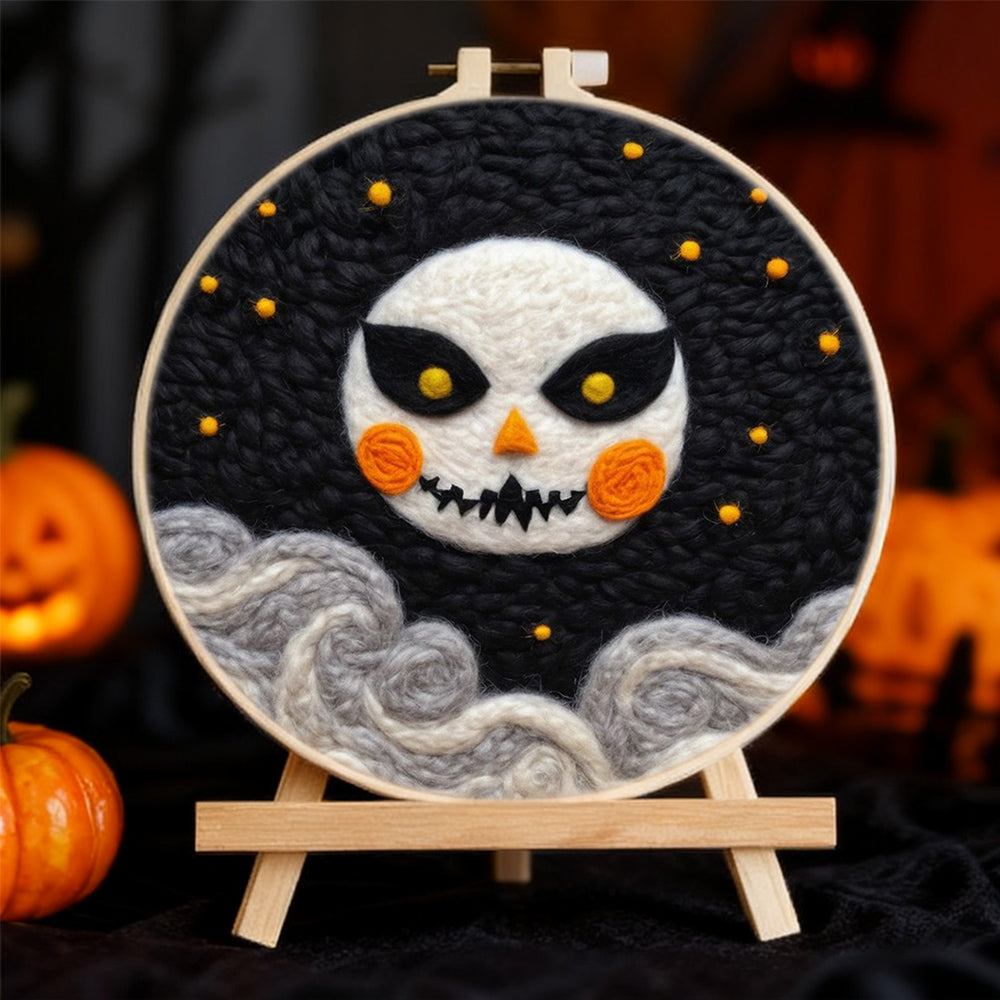 Halloween Scary Moon Wool Needle Felting Painting Kit
