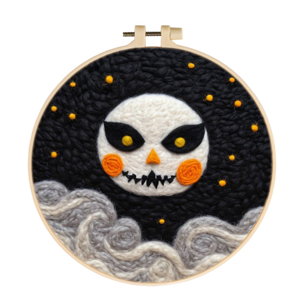 Halloween Scary Moon Wool Needle Felting Painting Kit