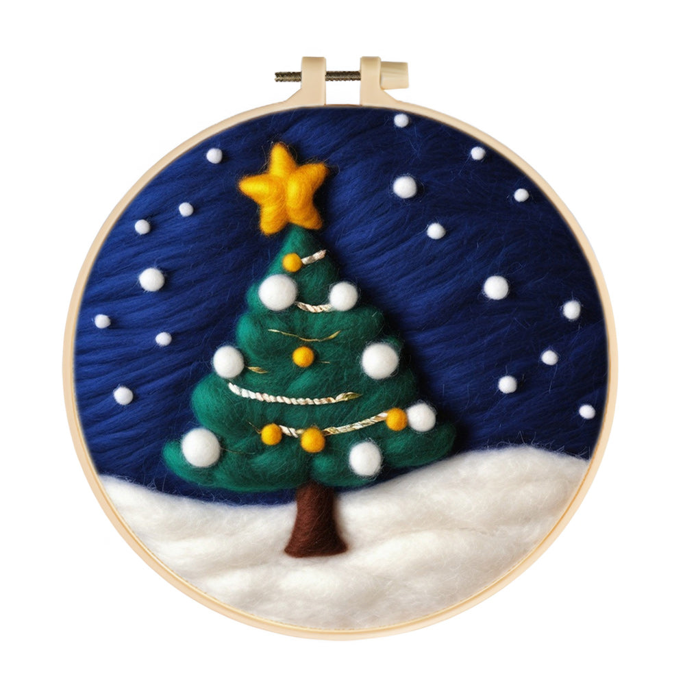 Starlight Christmas Tree Wool Needle Felting Painting Kit