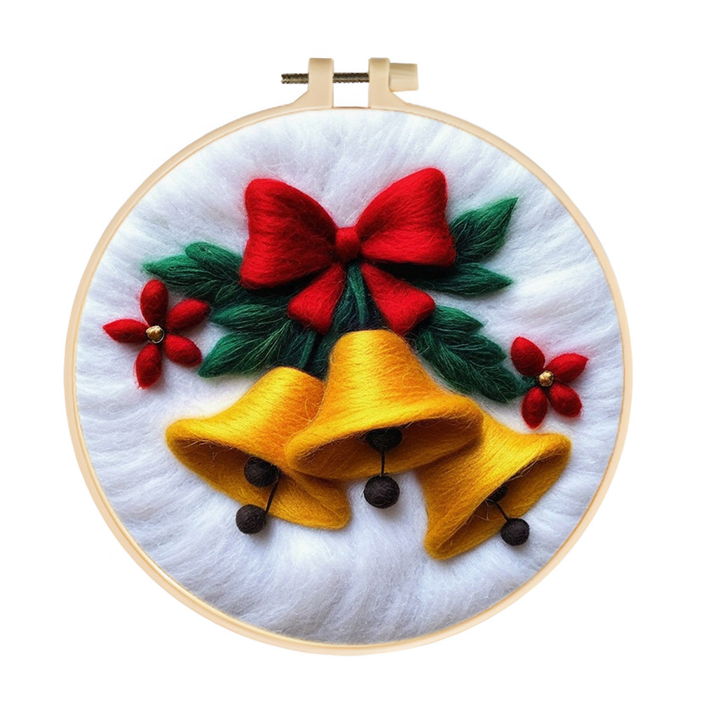 Yellow Bells & Poinsettias Wool Needle Felting Painting Kit