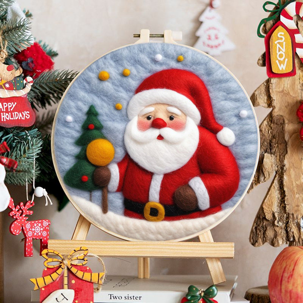 Santa with Lantern Wool Needle Felting Painting Kit