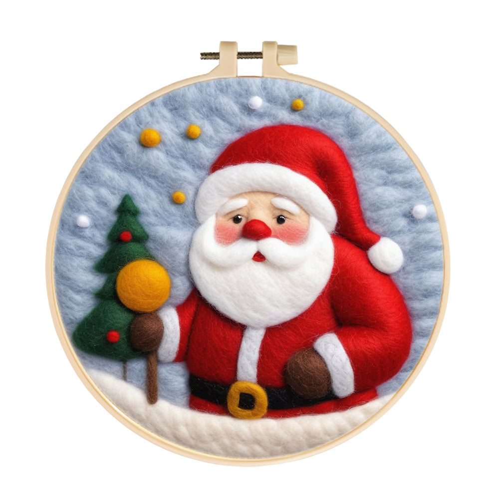 Santa with Lantern Wool Needle Felting Painting Kit