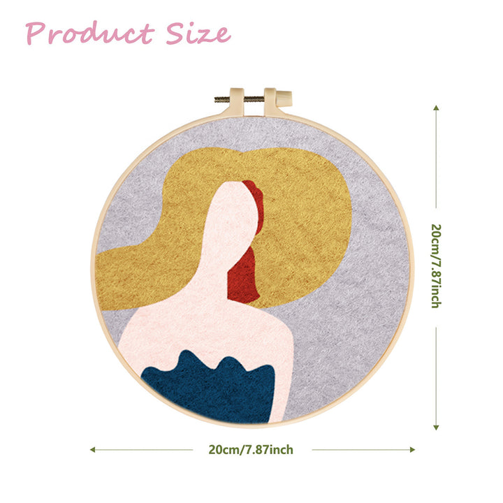 Calm Female beneath Large Hat Wool Needle Felting Painting Kit