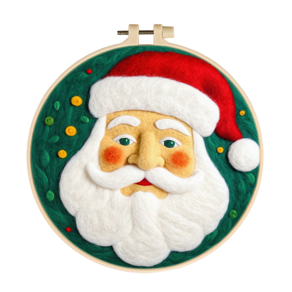 Santa Portrait Wool Needle Felting Painting Kit