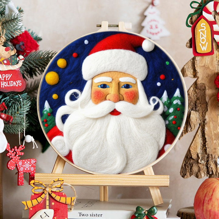 Santa Portrait Wool Needle Felting Painting Kit