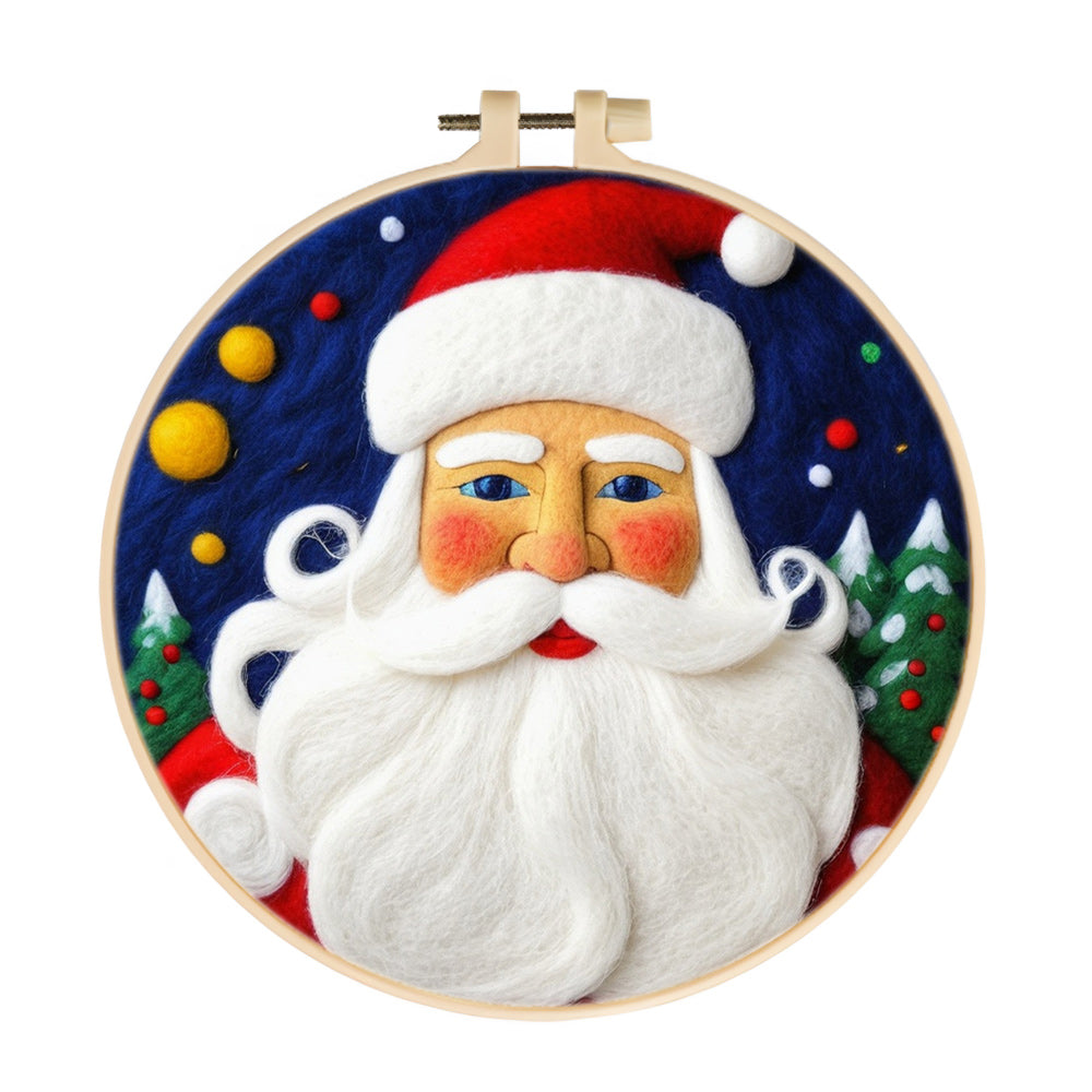 Santa Portrait Wool Needle Felting Painting Kit