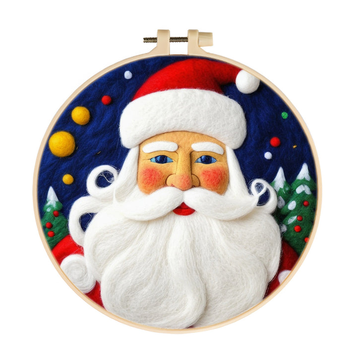 Santa Portrait Wool Needle Felting Painting Kit