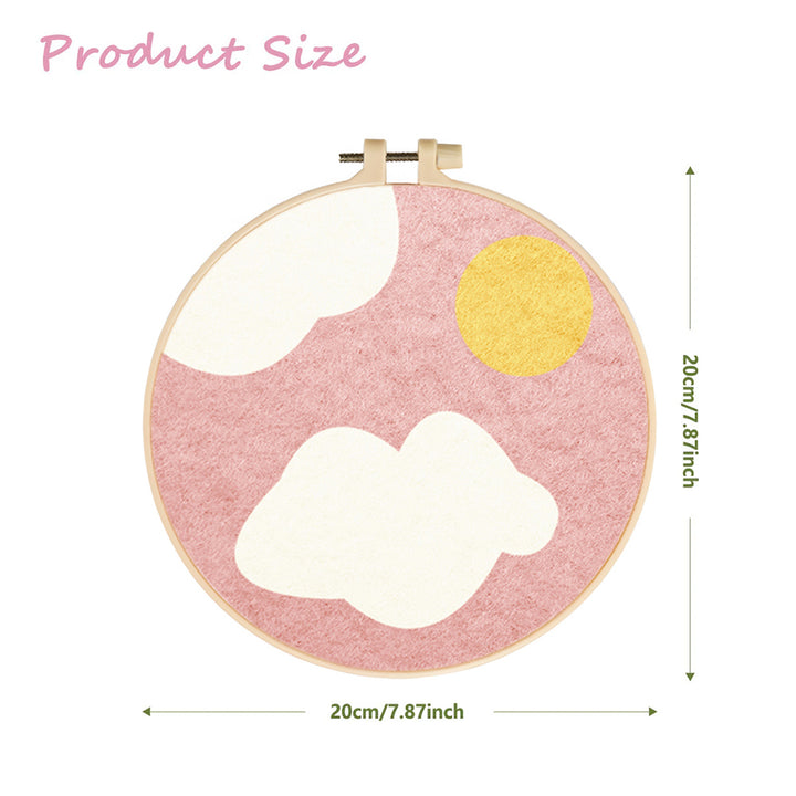 Soft Clouds Drifting across Pink Sky Wool Needle Felting Painting Kit