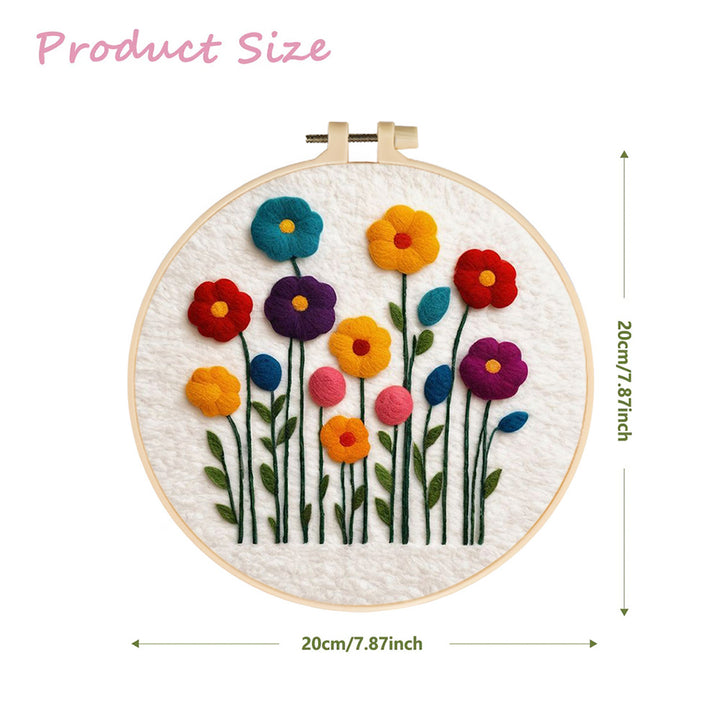 Several Colorful Little Flowers Wool Needle Felting Painting Kit