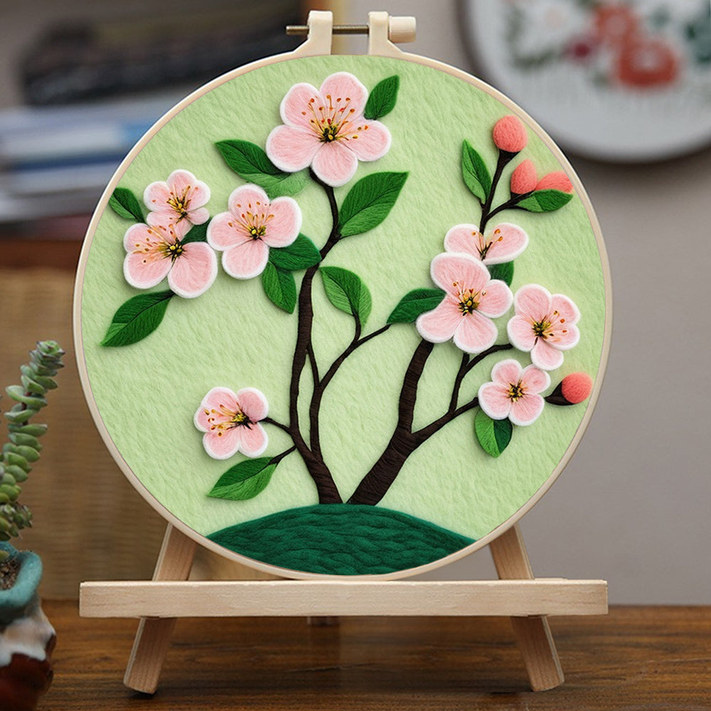 Spring Blossom Tree with Branches Wool Needle Felting Painting Kit